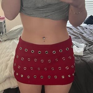 Eyelet Micro Mini Skirt